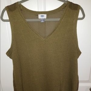 Green old navy tank top with sheer back